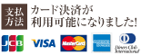 JCB VISA MasterCard AMERICANEXPRESS DinersClub コンビニ決済